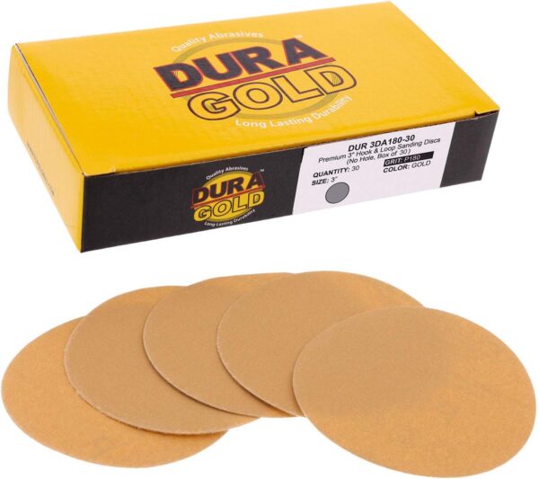 Dura-Gold 180 Grit 3" Sanding Discs - Box of 30