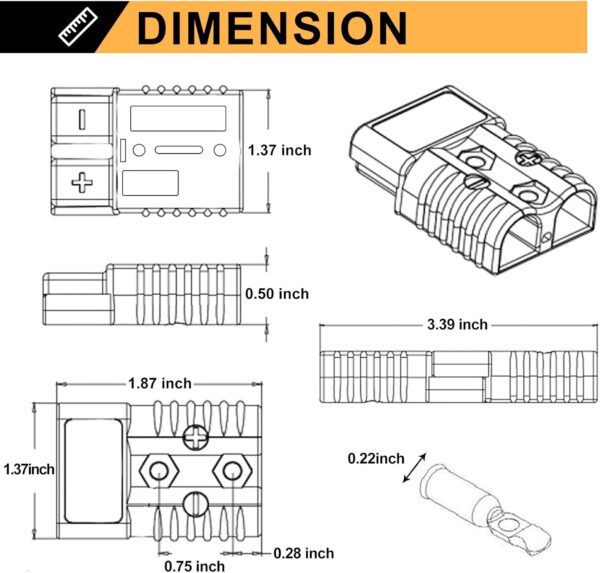 BUNKER INDUST 6-10 Gauge 50A Battery Quick Connect/Disconnect Kit - Image 2