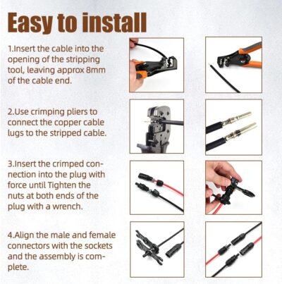 8AWG 20ft Solar Panel Cable with IP68 Connectors - Image 7