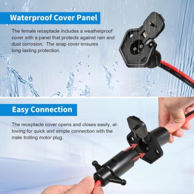 iKKEGOL Trolling Motor Plug Socket Kit, 12-24V Waterproof Male/Female Connector - Image 7