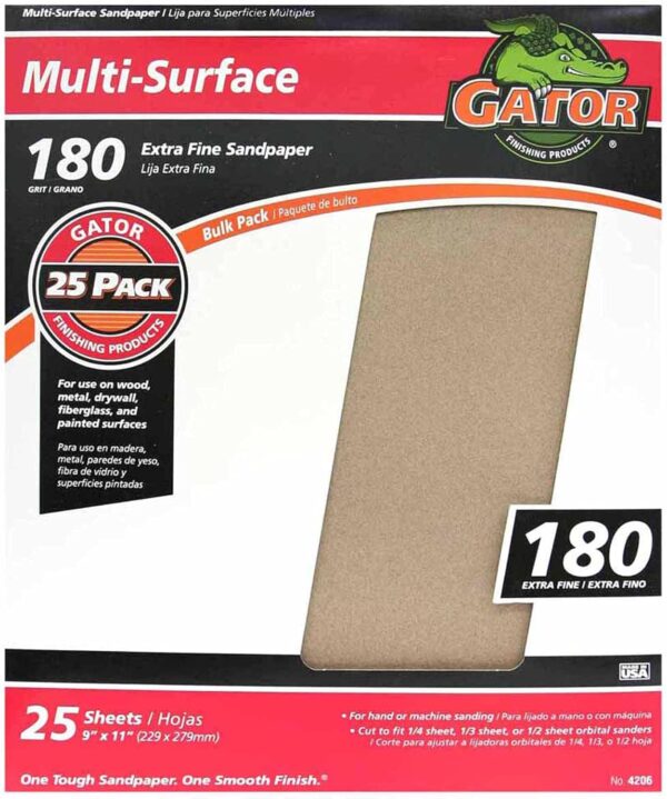 Gator 9x11 Sanding Sheets, 180 Grit, 25 Pack