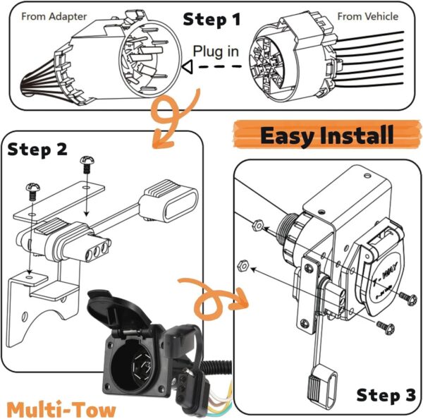 Multi-Tow Trailer Wiring Adapter for Ford GM Ram GMC Sierra Grand Cherokee - Image 4