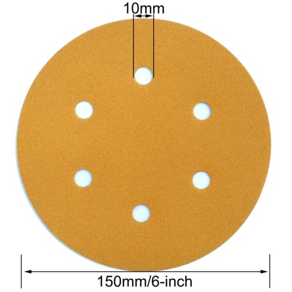 6" 6-Hole Hook & Loop Sanding Discs 180-Grit, 100-Pack - Image 6