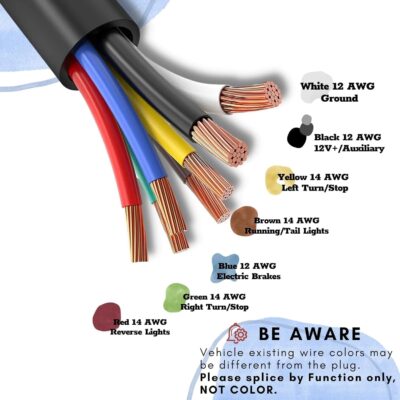 Universal 7 Pin Trailer Plug Truck Side Wiring Harness - Image 7