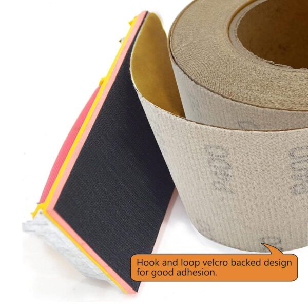 180 Grit Hook and Loop Sandpaper Roll for Woodworking - Image 4