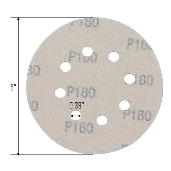 5" 8-Hole 180 Grit Dustless Hook&Loop 100-pack - Image 2