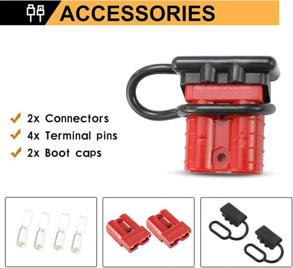 BUNKER INDUST 6-10 Gauge 50A Battery Quick Connect/Disconnect Kit - Image 5