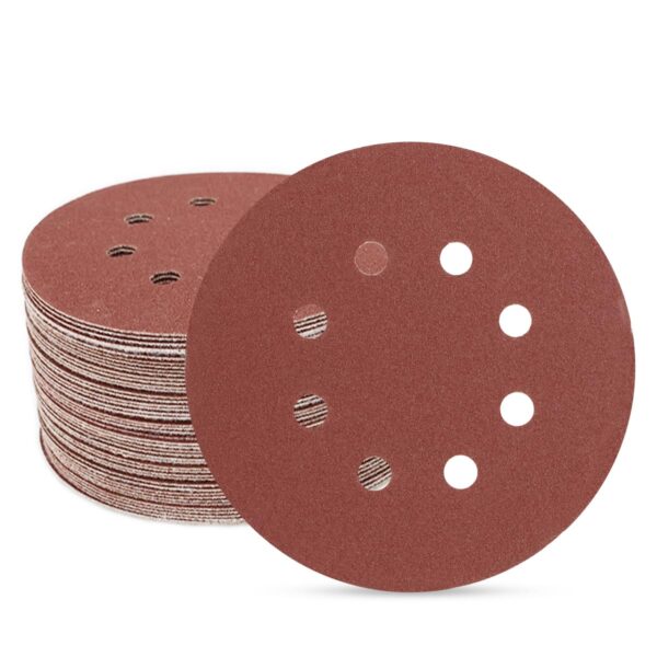 5" 8 Hole Sanding Discs, 50 PCS 180 Grit Aluminum Oxide