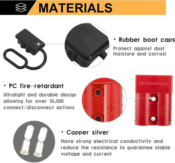 BUNKER INDUST 6-10 Gauge 50A Battery Quick Connect/Disconnect Kit - Image 3