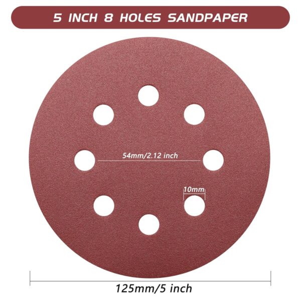 5" 180 Grit Sandpaper Discs for Orbital Sanders, 50 Pack - Image 2