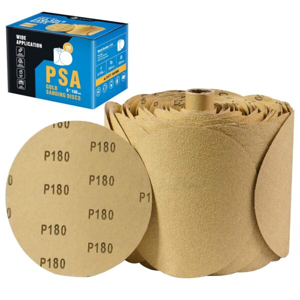 6" Adhesive Backed Sanding Discs 180 Grit - 100 PCS