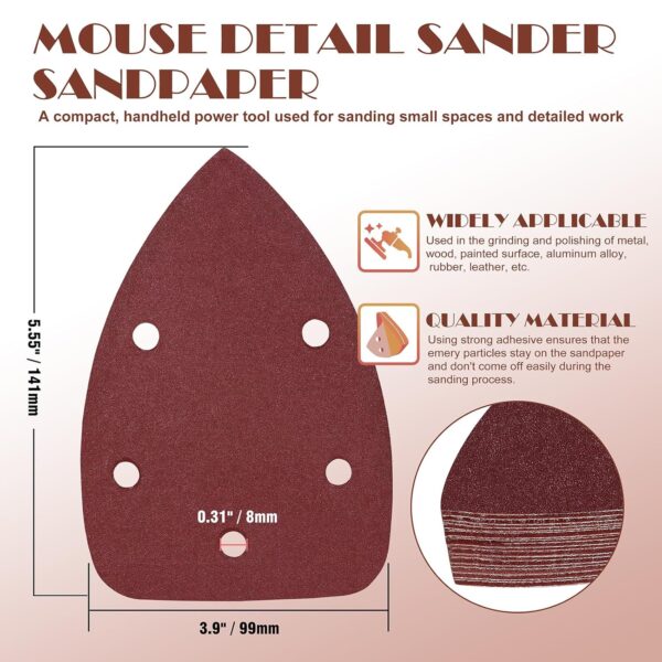 180 Grit Mouse Sander Sandpaper - Pack of 20 - Image 5