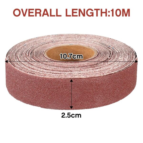 180 Grit Sandpaper Roll, 1" x 32.13 Feet Emery Cloth - Image 2