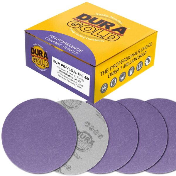 Dura-Gold 180 Grit 6" Sanding Discs, Box of 50