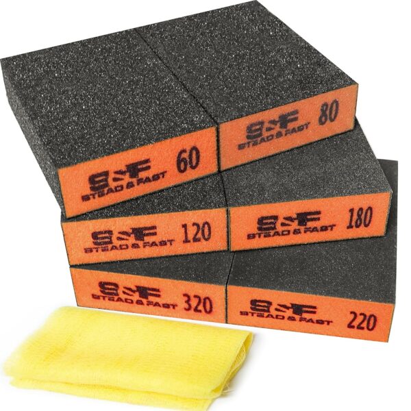 6 Pack Sanding Sponge Set for Wood, Drywall, Metal