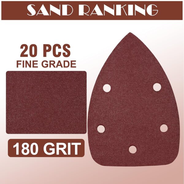 180 Grit Mouse Sander Sandpaper - Pack of 20 - Image 2