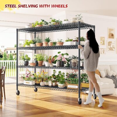 REIBII Heavy Duty Storage Shelves with Wheels - Image 6