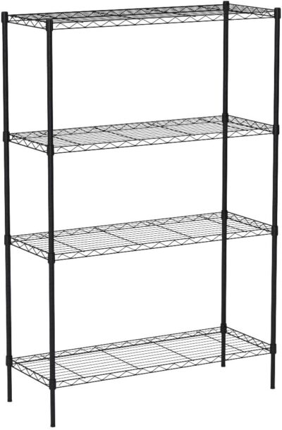 HCY 4-Tier Wire Shelving Unit 54x36x14in Black - Image 6