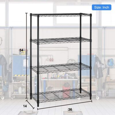 NSF Wire Shelf 4 Tier Shelving Unit - 1000 LBS Capacity - Image 3