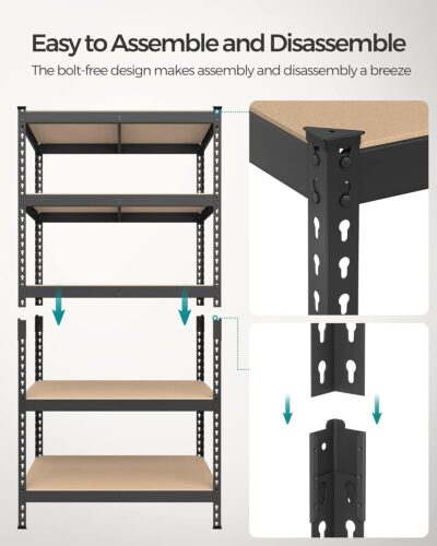 SONGMICS 5-Tier Garage Storage Shelves, Set of 2 - Image 6