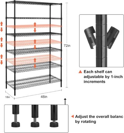 Heavy Duty 6000Lbs Capacity Wire Shelving Unit on Wheels - Image 4