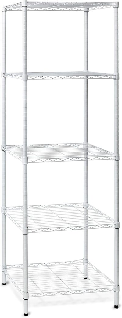 Honey-Can-Do 5-tier white shelving unit, 250 lbs.