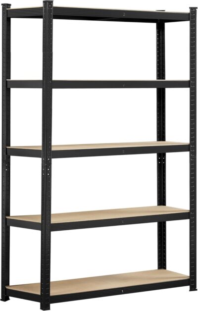 Topeakmart 5-Tier Metal Garage Storage Shelves - Black