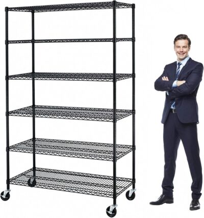 Heavy Duty 6000Lbs Capacity Wire Shelving Unit on Wheels