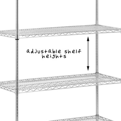 Adjustable Chrome Storage Shelving Unit, 800lbs/shelf, 5-Tier, 42x18x72. - Image 5