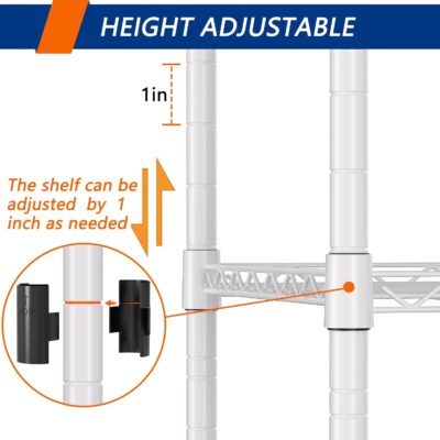 Adjustable 5-Wire Shelving Storage Rack for Laundry, Bathroom, Kitchen - Image 5