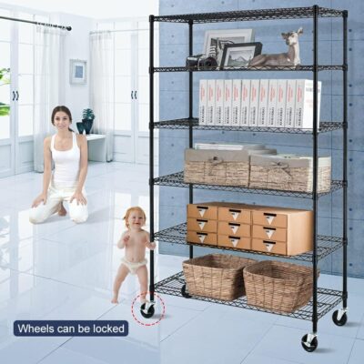 Heavy Duty 6000Lbs Capacity Wire Shelving Unit on Wheels - Image 8