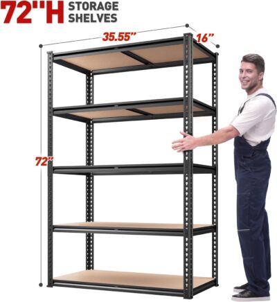 REIBII 2020LBS Heavy Duty Garage Shelving 5 Tier Unit - Image 3