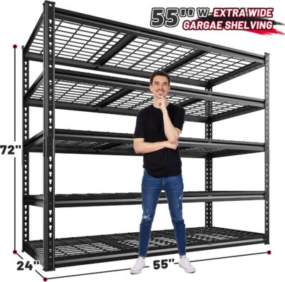 Heavy Duty 55" Garage Shelving Unit, 3000LBS, 5 Tier - Image 3