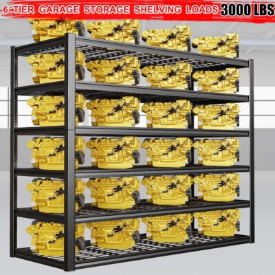 Heavy Duty 6 Tier Garage Shelving, 50" W x 84" H x 24" D - Image 3