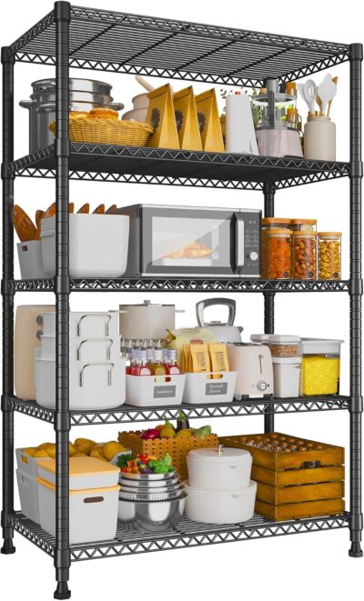 REIBII 5-Tier Wire Shelving Unit, 1000lbs Load Capacity - Image 9