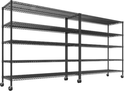 Heavy Duty Wire Shelving Unit with Wheels, 5-Tier, 3200LBS