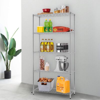 FDW 5 Tier Adjustable Wire Shelving Unit, 14x36x72, Chrome - Image 2