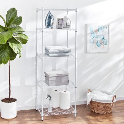 Honey-Can-Do 5-tier white shelving unit, 250 lbs. - Image 2