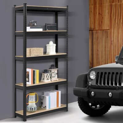 Topeakmart 5-Tier Metal Garage Storage Shelves - Black - Image 2