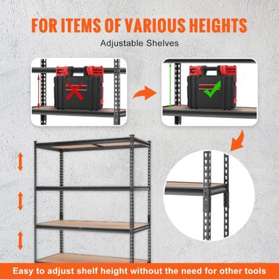 VEVOR 5-Tier Adjustable Storage Shelving Unit, 2000 lbs Capacity - Image 7