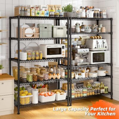 REIBII 5-Tier Wire Shelving Unit, 1000lbs Load Capacity - Image 4