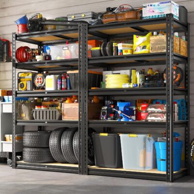 REIBII 5-Tier Heavy Duty Garage Shelving, 2020LBS, 28"x12"x59.8", Black - Image 8