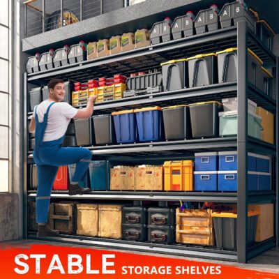 Heavy Duty 5 Tier Garage Shelving Unit, 72" H x 60" W x 24" D - Image 4