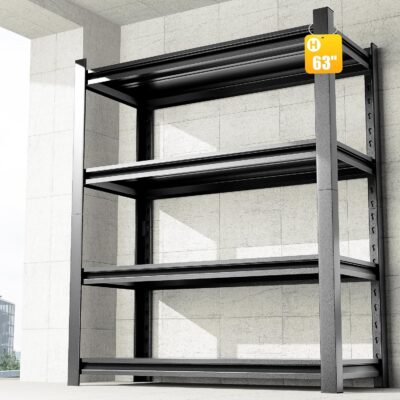 63" Heavy Duty Garage Storage Shelves, Adjustable 4 Tier Metal Shelving