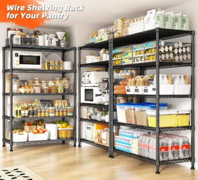 REIBII 5-Tier Wire Shelving Unit, 1000lbs Load Capacity - Image 2