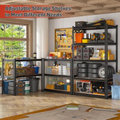 REIBII 2020LBS Heavy Duty Garage Shelving 5 Tier Unit - Image 7